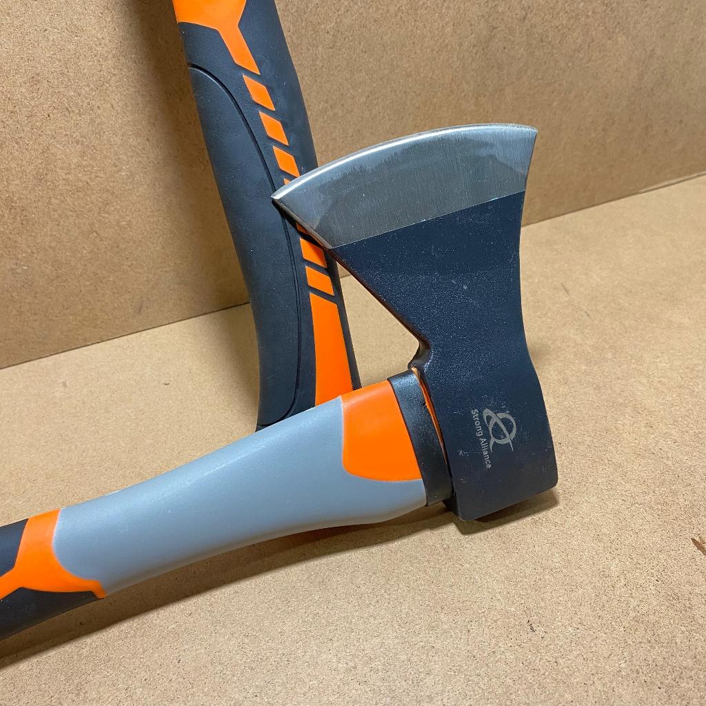 Kapak Baja Pemotong Kayu / Bambu / Daging Kuat Dan Tajam / Kapak Kayu Baja Gagang Fiber 600 Gram