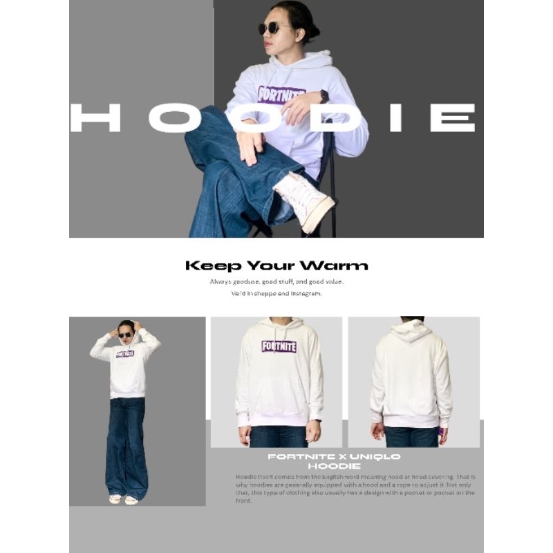 Hoodie Uniqlo X fortnite || Second Branded