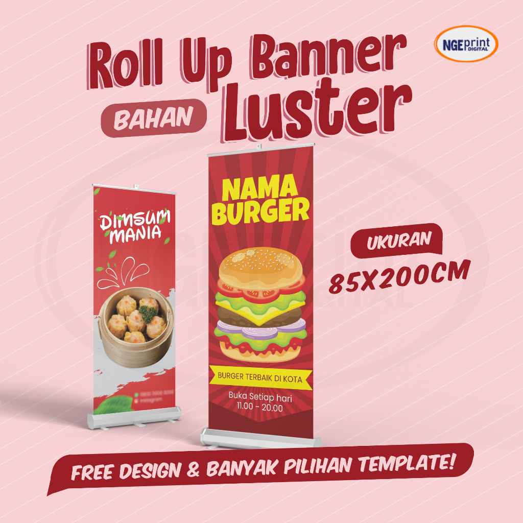 Diskon ROLL UP BANNER UKURAN 85 X 200 [LUSTER] PREMIUM HIGH QUALITY / CETAK BANNER ROLL BAHAN LUSTER