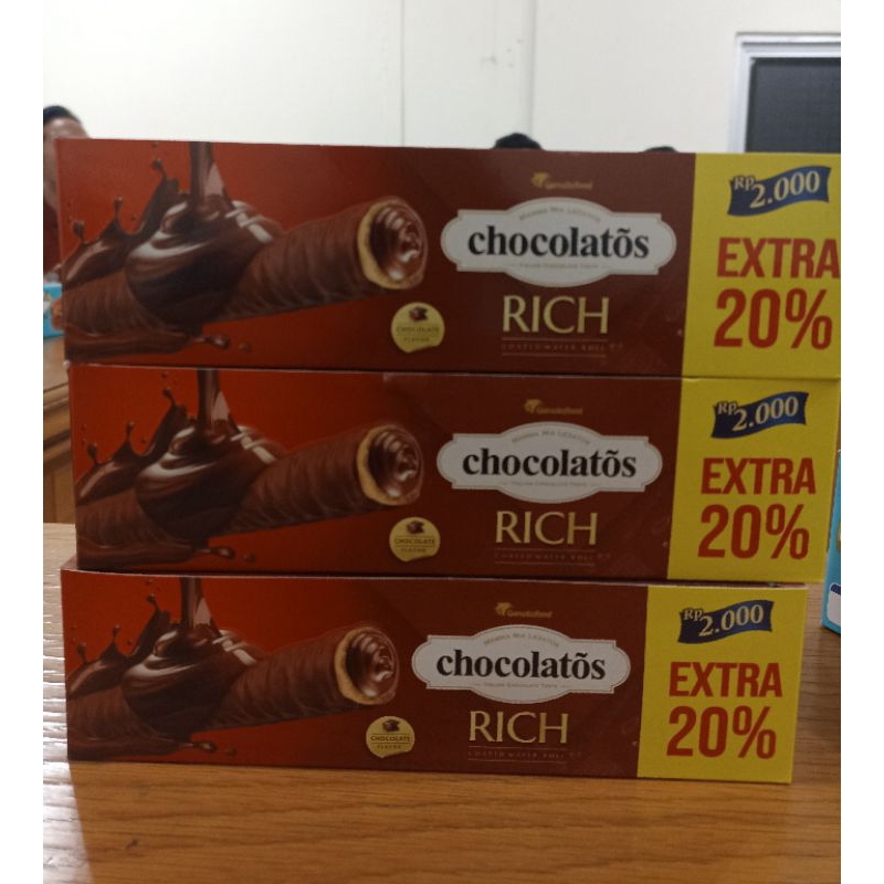 

Chocolatos Rich 19gr X 12 Pcs | Chocolatos Wafer Stick Roll | Chocolatos Rich Roll| Chocolatos Rich Box| Chocolatos Rich By Garuda