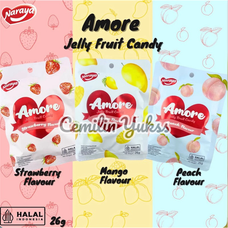 

Naraya Amore Jelly Fruit Candy 26g Naraya Amore Jelly Strawbery Manggo Peach Flavour Permen Lunak Rasa Buah Peach Mangga Strtoberu