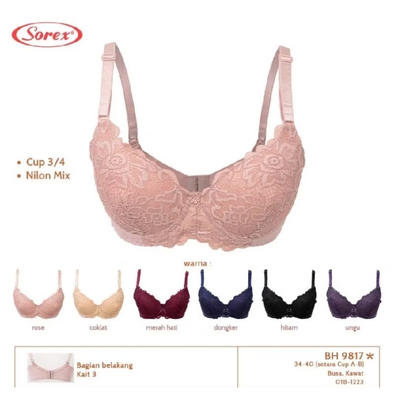 Bra bh renda Sorex 9817 kawat busa cup besar