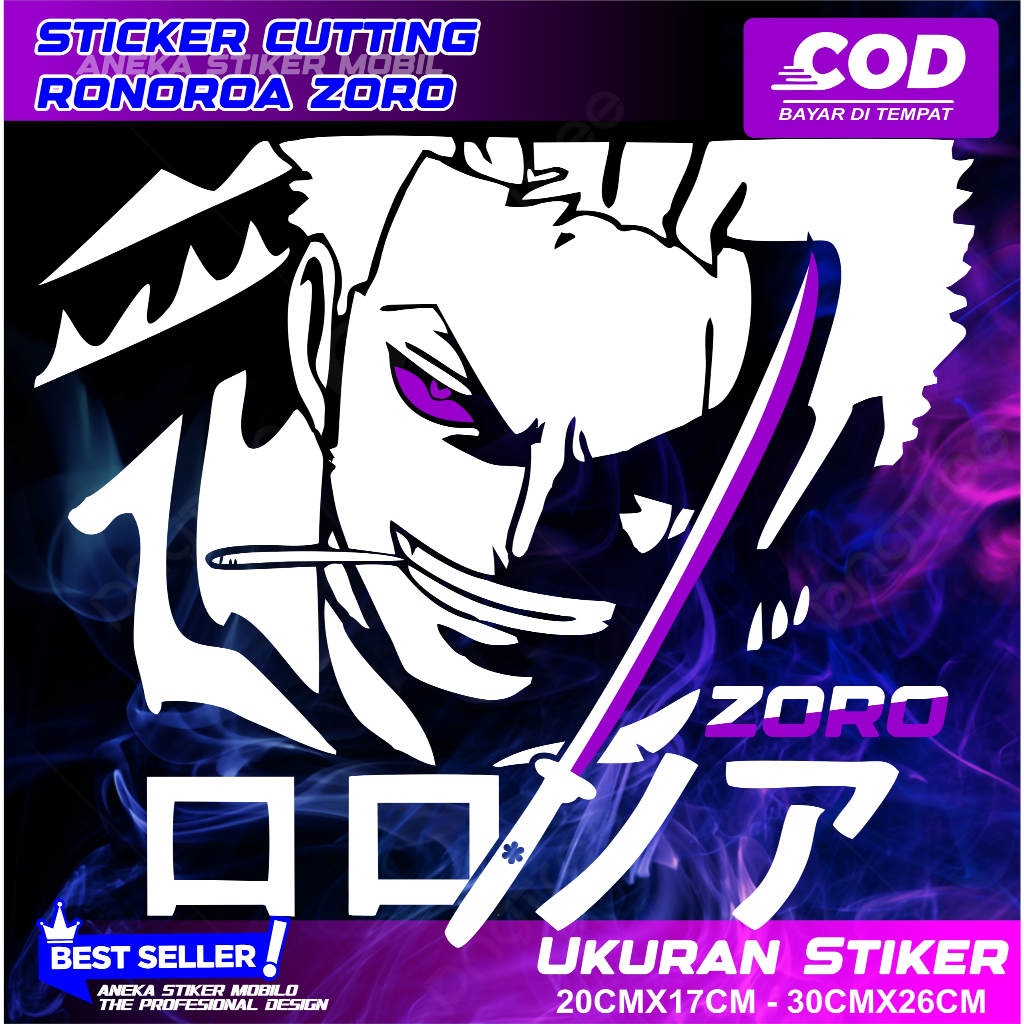 Stiker Ronoroa Zoro Sticker Cutting Zoro Enma