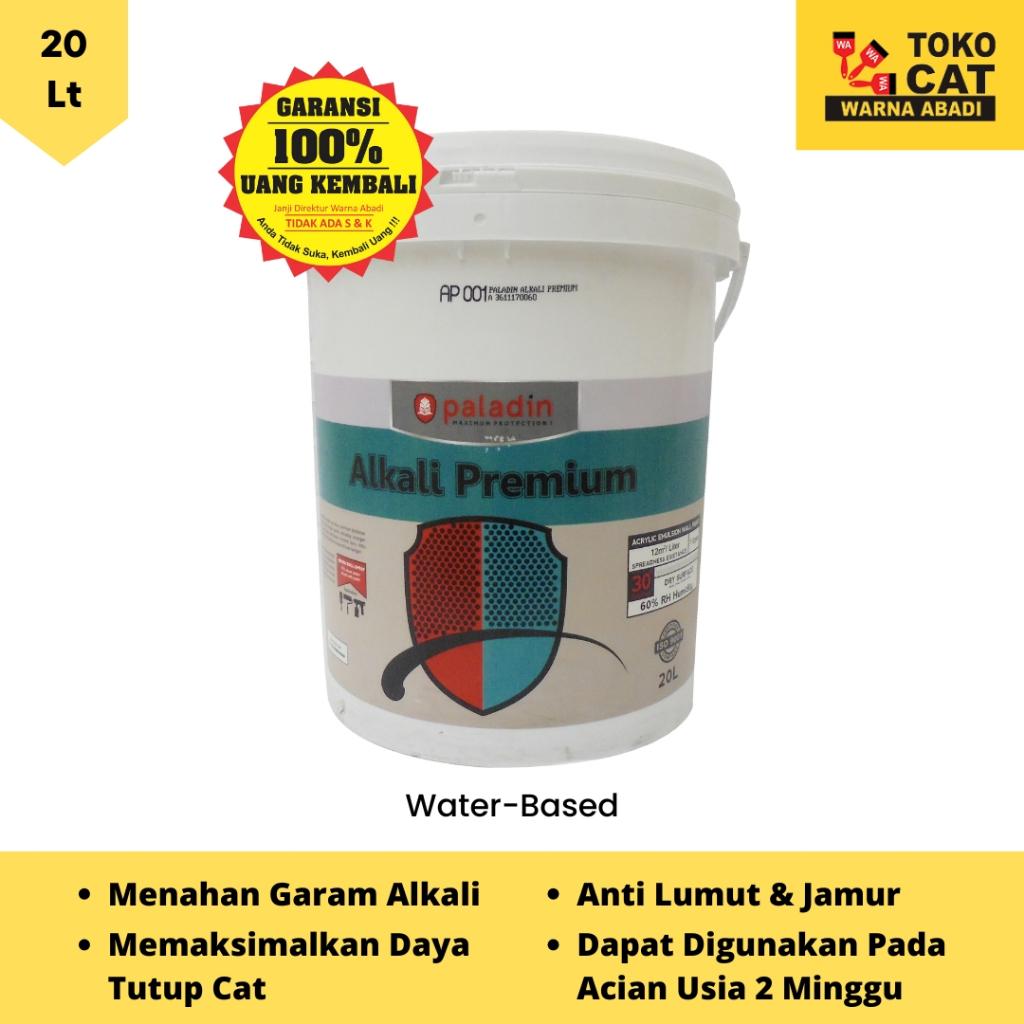 Cat Dasar Tembok Paladin Alkali Premium 20 Liter