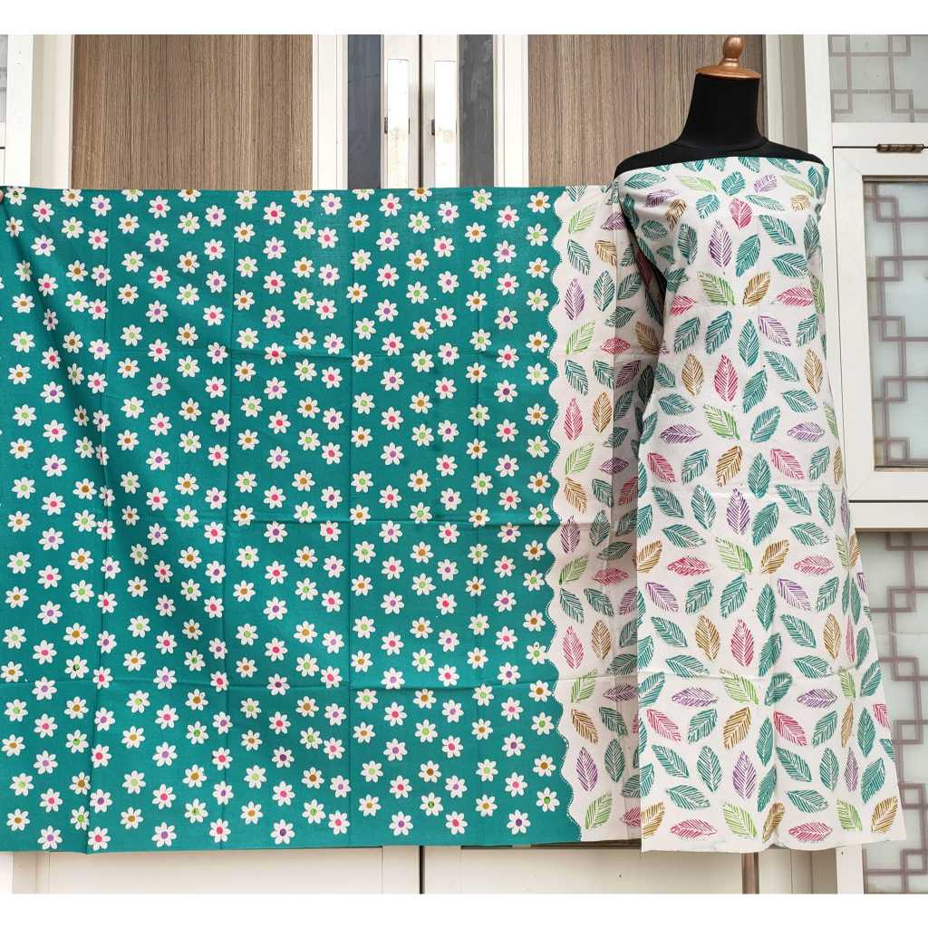 Batik umiromlah 2910223 Bahan Kain Batik Full Cap Asli Canting Pengrajin Madura Pamekasan Hijau tosc