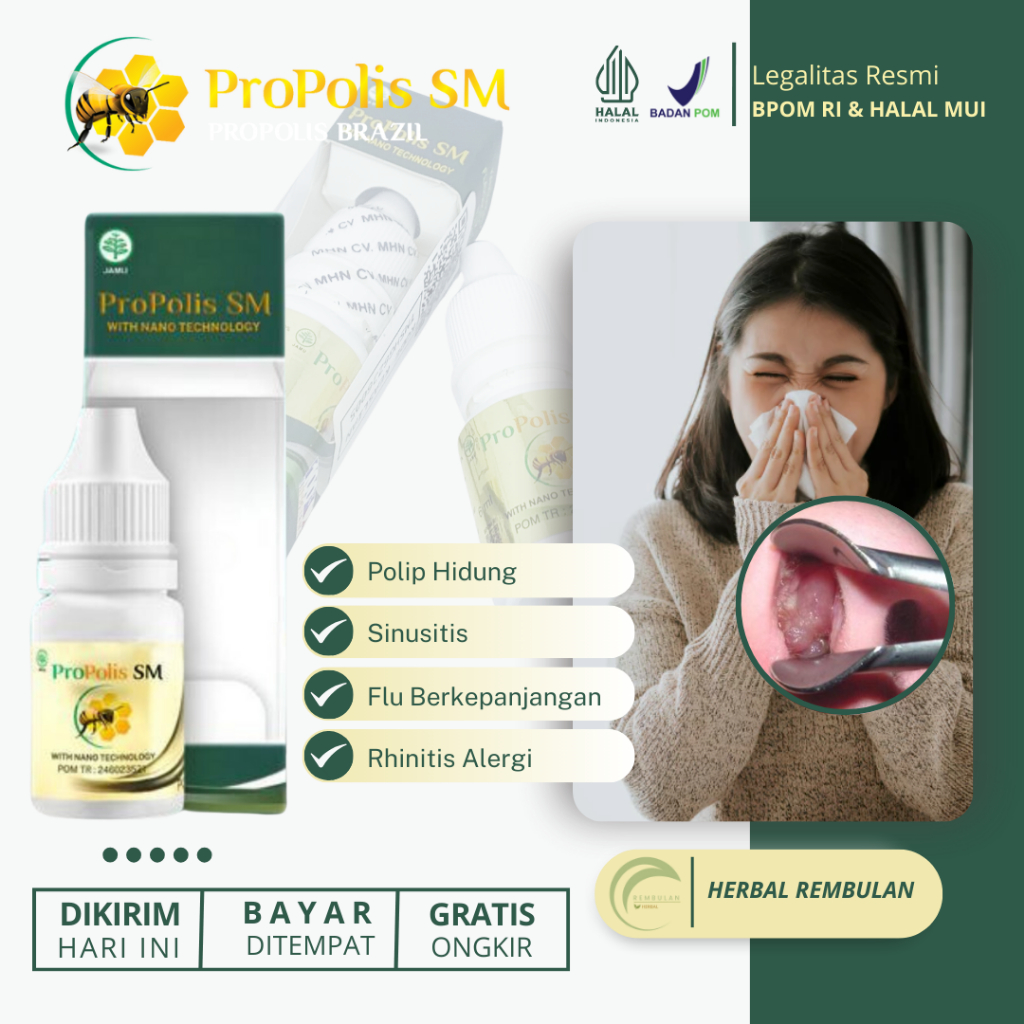 Obat Benjolan Dalam Hidung, Obat Polip Hidung, Hidung Bau Busuk, Polip Hidung Sesak Napas, Pilek Men