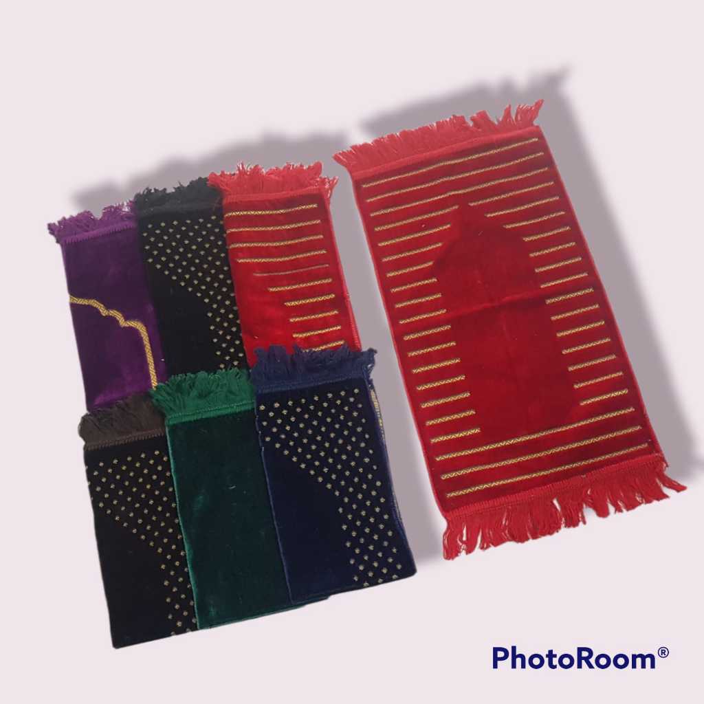 Jual Sejadah Sajadah Perlengkapan Sholat Muslim Muka Kepala Anak Polos Tebal Bulu Premium Besar Mini