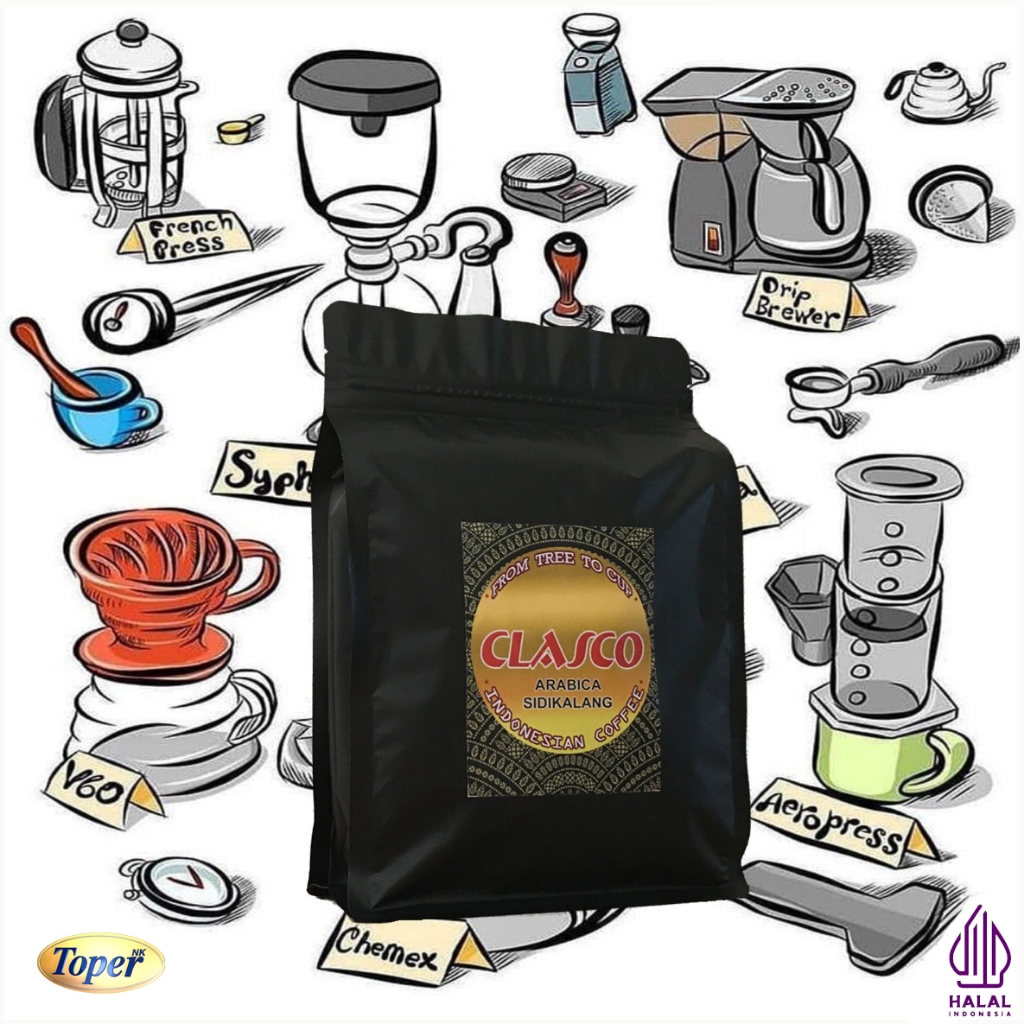 

CLASCO | KOPI ARABICA SIDIKALANG ESPRESSO ROAST 500 Gram - Roast Bean