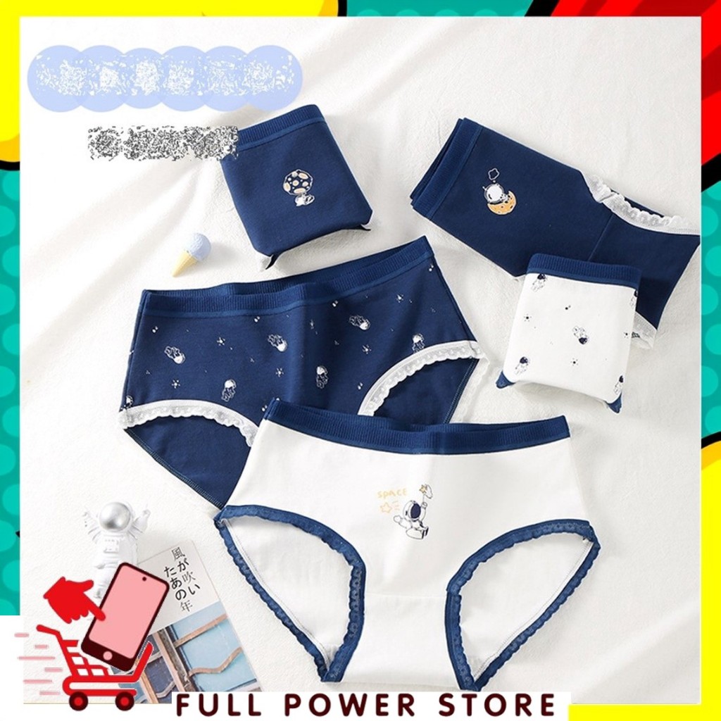 FPS Celana Dalam Wanita Renda Gambar Astronot 6738 Bahan Katun Kolor Wanita Lucu Sempak Underwear Se