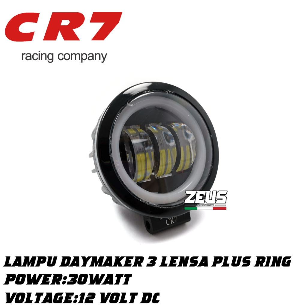 RB LAMPU TEMBAK DAYMAKER MINI 3LENSA BULAT PLUS RING DAYMAKER MINI UNIVERSAL MOTOR MOBIL