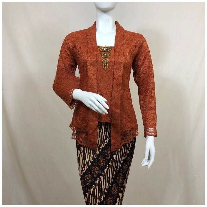 Riana Kebaya - Atasan Kebaya Kutubaru Lengan Panjang / Atasan Kebaya Brokat Premium / Kebaya Remaja 
