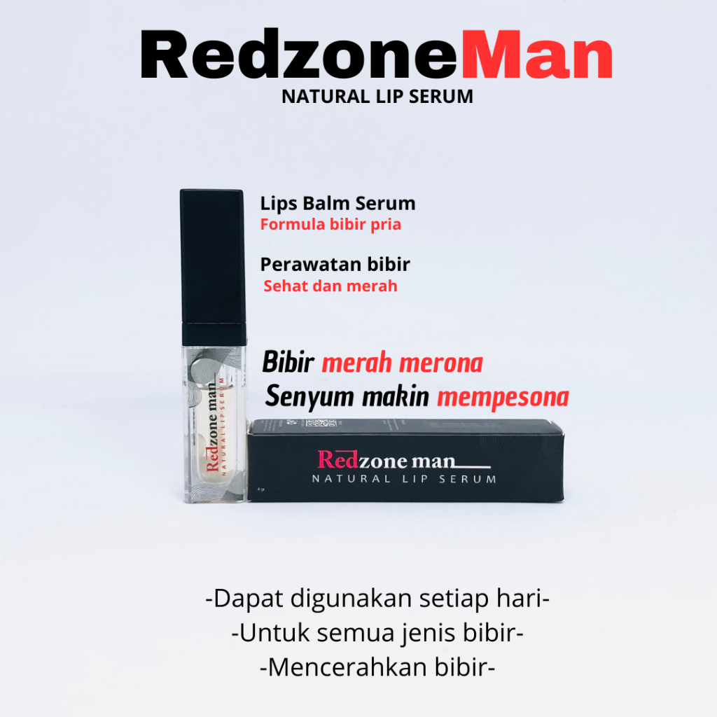 Redzone Man Lip Serum Untuk Mencerahkan Bibir Pria | Melembabkan Bibir Kering Pemerah Bibir Permanen