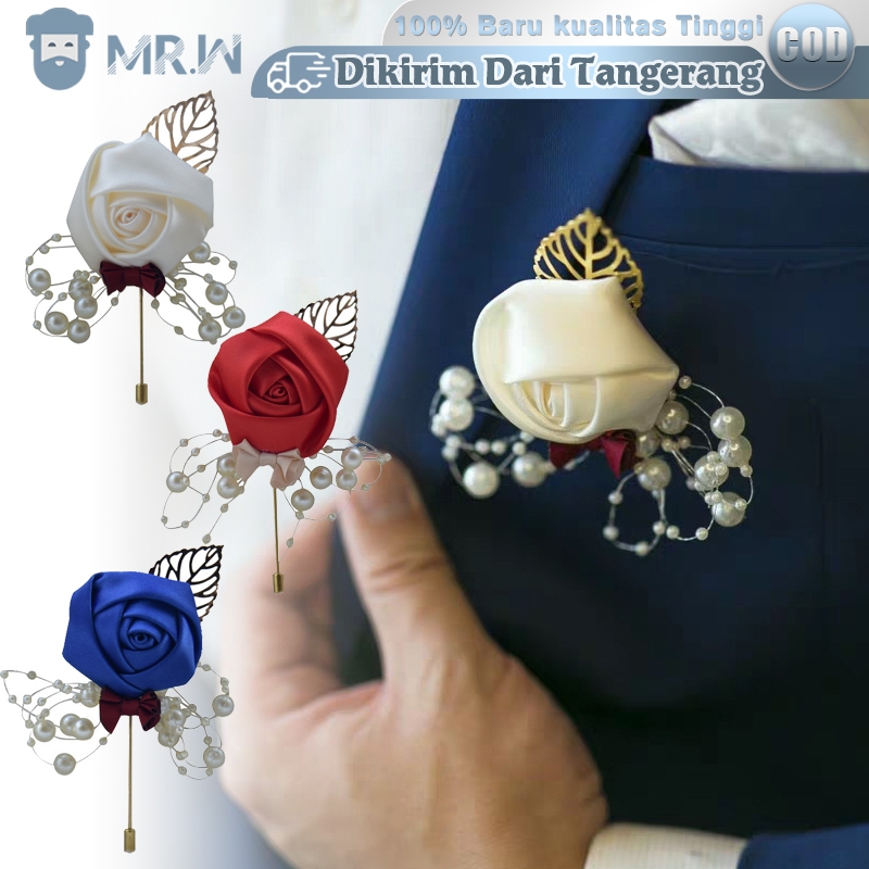 Groom Corsage Jas Flower Brooch Yang Halus Bros Bunga Jas Bros Jas Pria Wanita Untuk Wedding