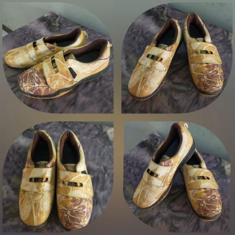 sepatu kulit ecoprint