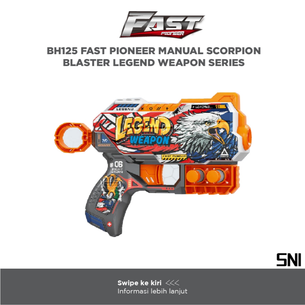 Fast Pioneer - Manual Scorpion Blaster Legend Weapon Series / Mainan Tembak Tembakan Anak Peluru Bus