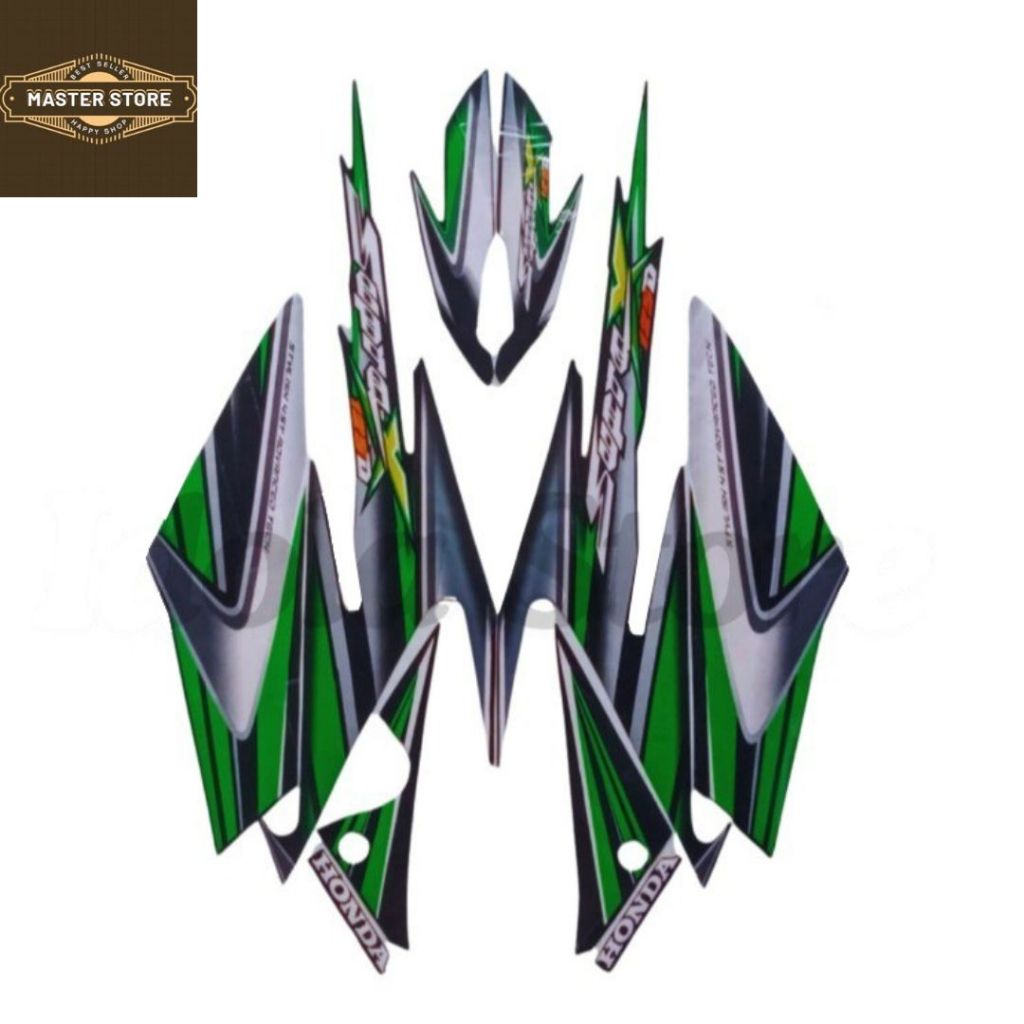 Stiker Striping List Body Supra X 125 D 2006 Hijau Standar Motor Honda Supra X 125 D 2006 Terbaik