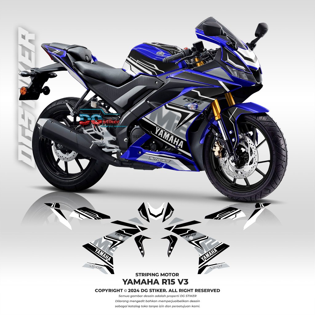 Striping r15 v3, striping r15, stiker r15 v3, decal striping r15 v3, striping r15 v3 terbaru