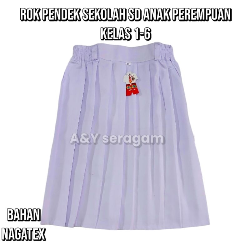 rok putih pendek sekolah SD anak perempuan