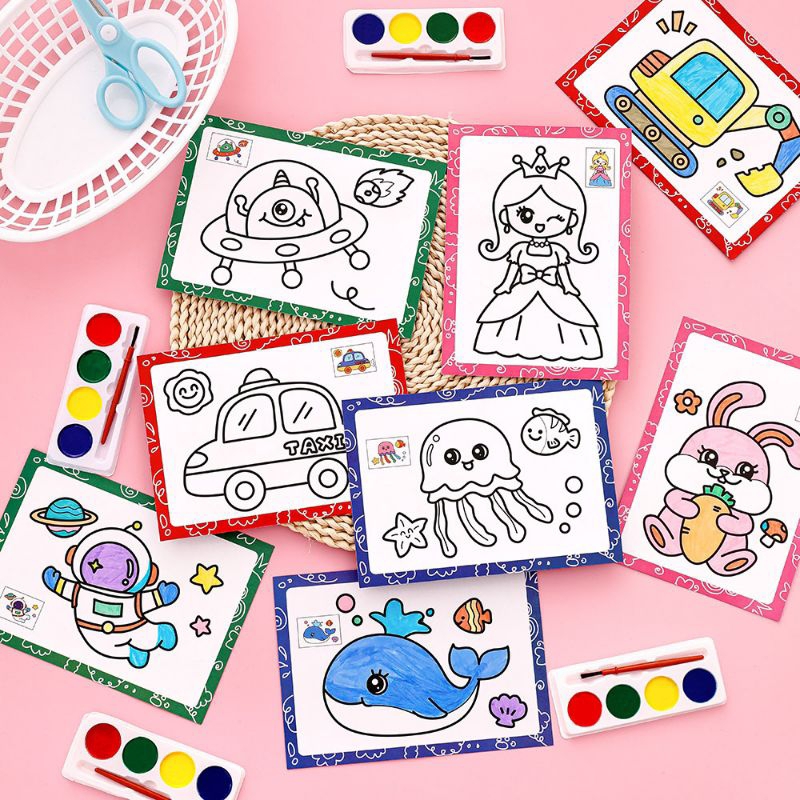 

ATK.JAYA COD 1 Set DIY Melukis Mewarnai Cat Air Mainan Edukasi Anak / Watercolor Painting