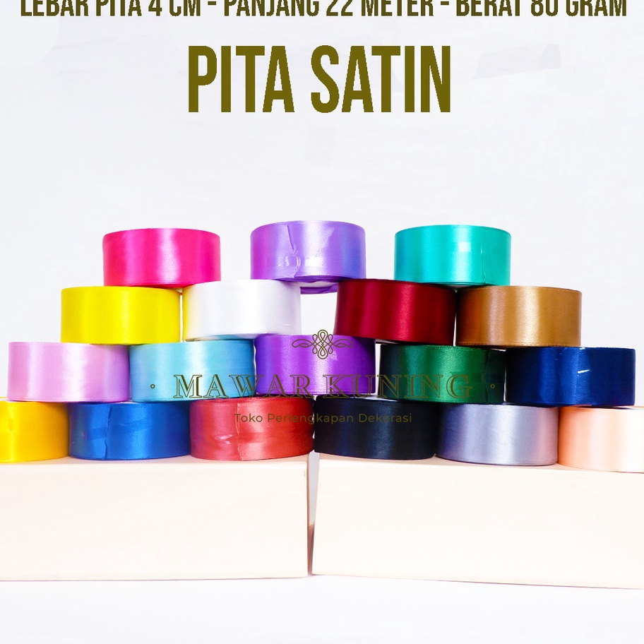 

DISKON SPESIAL 4 CM x 22 M Pita Satin Untuk Kado Buket Bunga Hadiah Lainnya