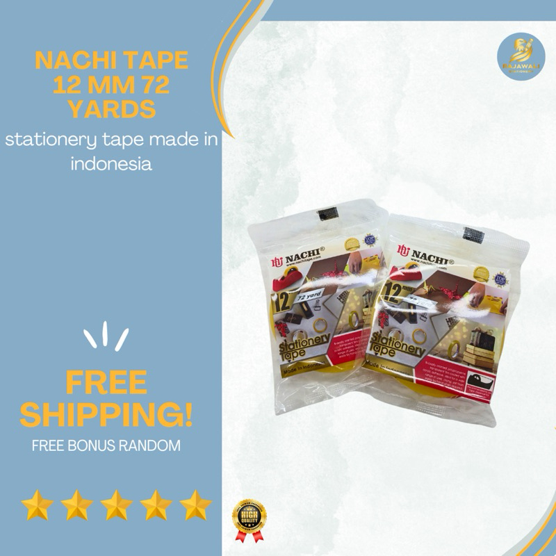 

Isolasi Bening Nachi Tape 12 MM 72 Yards Harga Terjangkau!! | Free Bonus Random!!