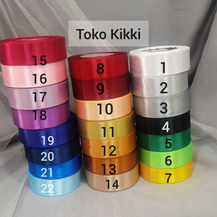 

HARGA SPESIAL Banyak Warna Pita Satin Roll 25cm 1 Inch Kado Hadiah Murah