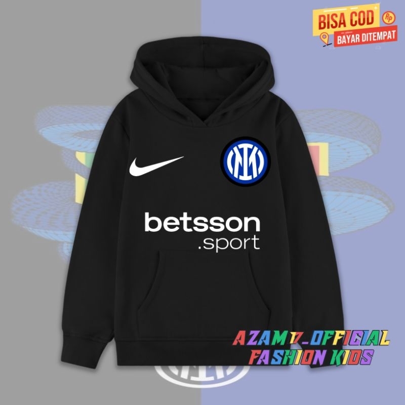 HOODIE JAKET ANAK INTER MILAN TERBARU FREE NAMA / HOODIE SWEATER ANAK CLUB SEPAKBOLA INTER MILAN