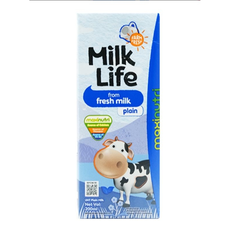 

milk life susu UHT plain 200 ml