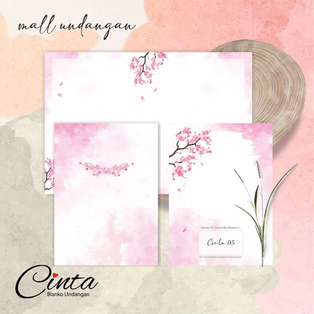 [100pcs] BLANGKO UNDANGAN CINTA 05 | BLANKO UNDANGAN KOSONG RUSTIK ELEGAN