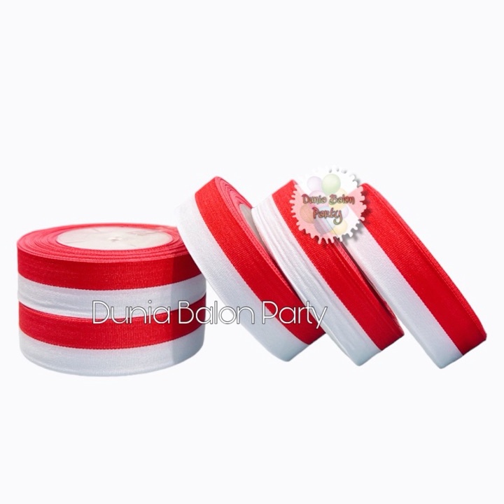 

PROMO SPESIAL Pita Satin Merah Putih Ukuran 1 inch Pita Merah Putih 254 cm