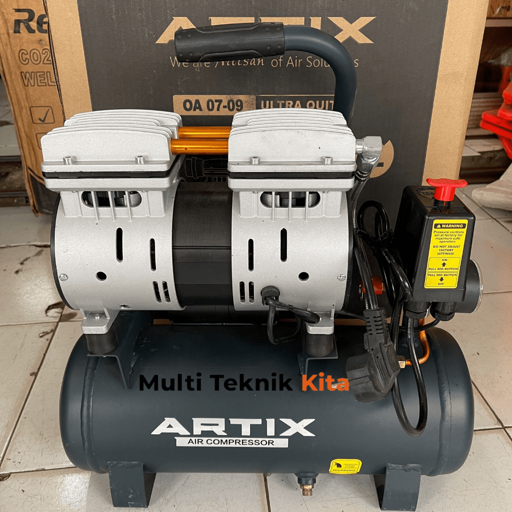 Kompresor Angin ARTIX OA 07-09 OA0709 OA 0709 Oiless SILENT tanpa Oli 9L 3-4HP