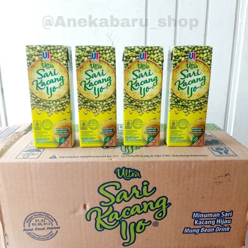 

(GOJEK/GRAB) ULTRA SARI KACANG HIJAU 250 ml - 1 DUS
