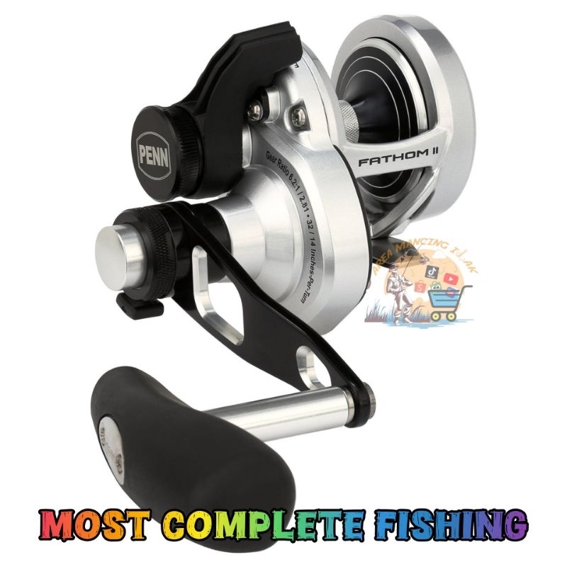 Reel PENN FATHOM II 15XNLDLH 25NLD2LH 30LD2LH 40NLD2LH Double Speed - Limited Silver