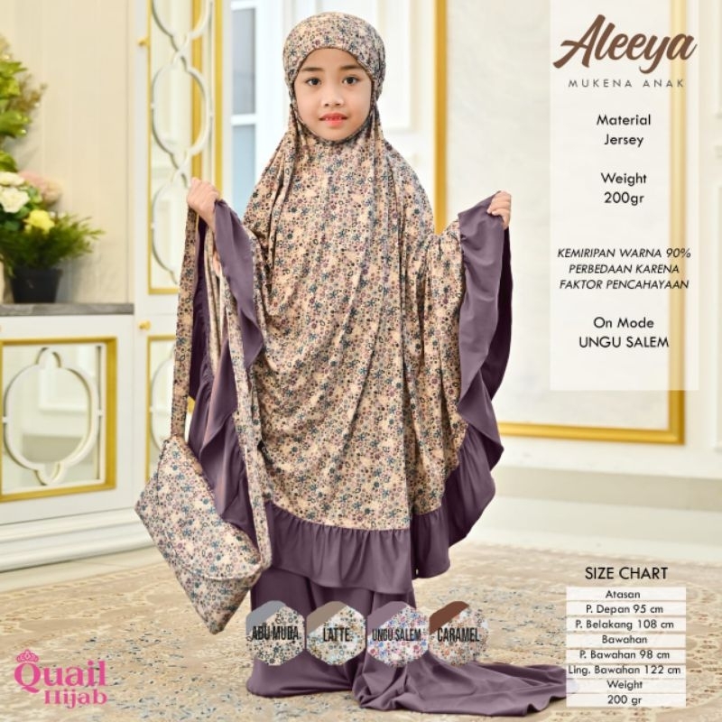 Aleeya Mukena Anak Original Quail Hijab Mukenah Anak Quail Aleeya Quail