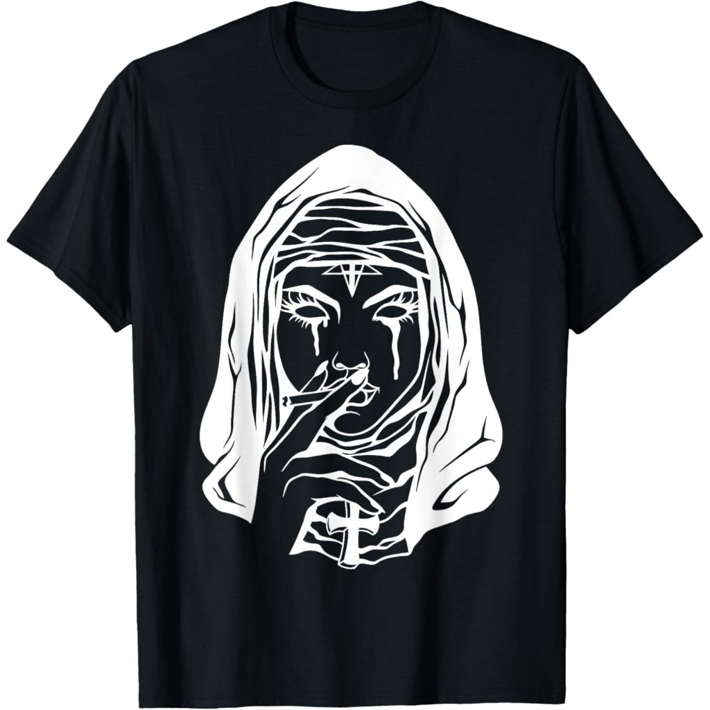 Baju kaos Gothic Evil Nun T-Shirt
