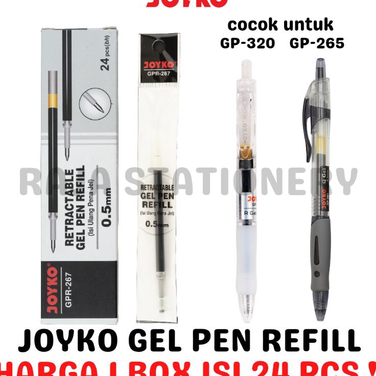 

BARANG TERUPDATE GEL PEN REFILL BLACK BLUE ISI ULANG PEN GP265 HITAM BIRU GP32 5MM GPR267 1 BOX 24PCS