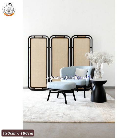 penyekat ruangan rotan | sekat ruangan sliding | divider ruangan kayu | pembatas ruangan minimalis |