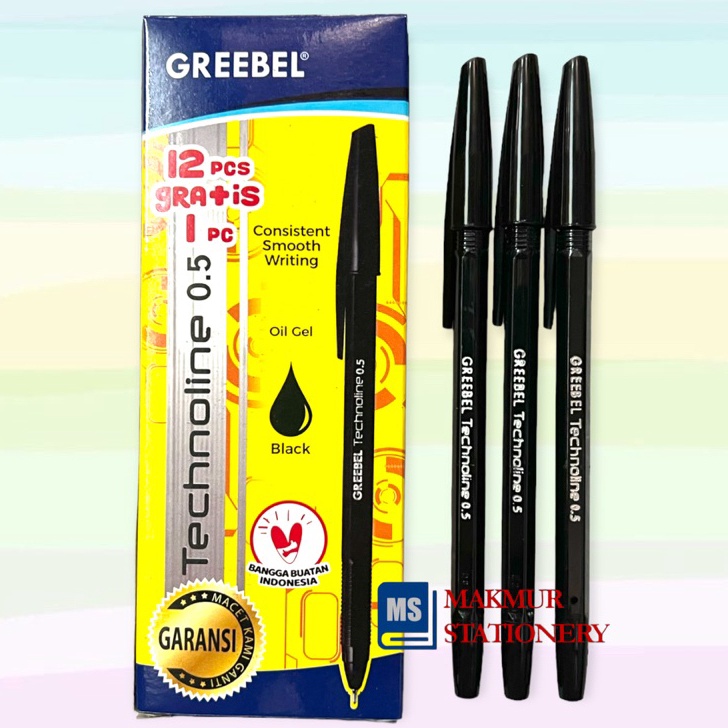 

SPESIAL BULAN INI Pulpen Ballpoint Pen Greebel Technoline 12 Pcs