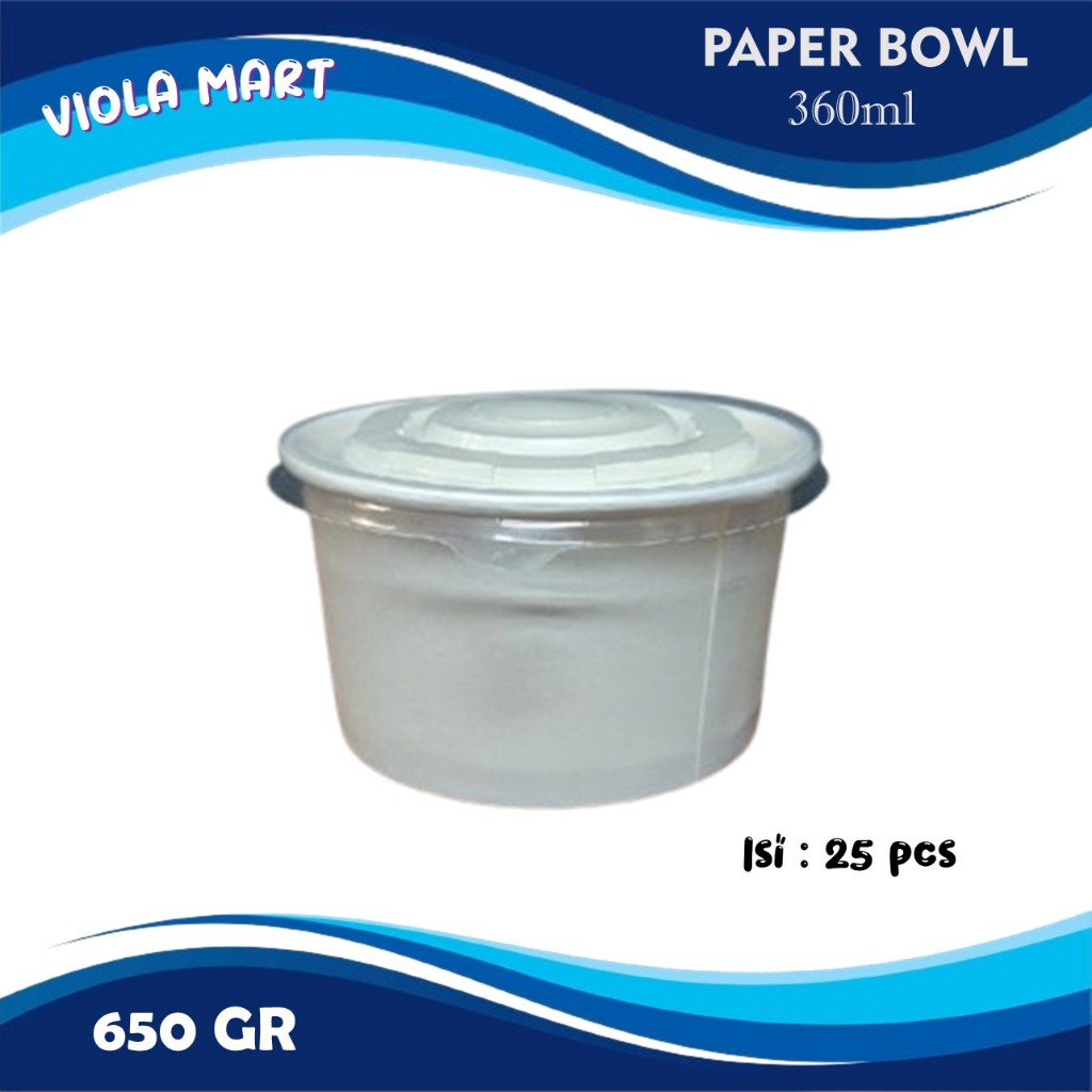 PAPER BOWL PUTIH  + TUTUP / Mangkuk Kertas / Rice Bowl