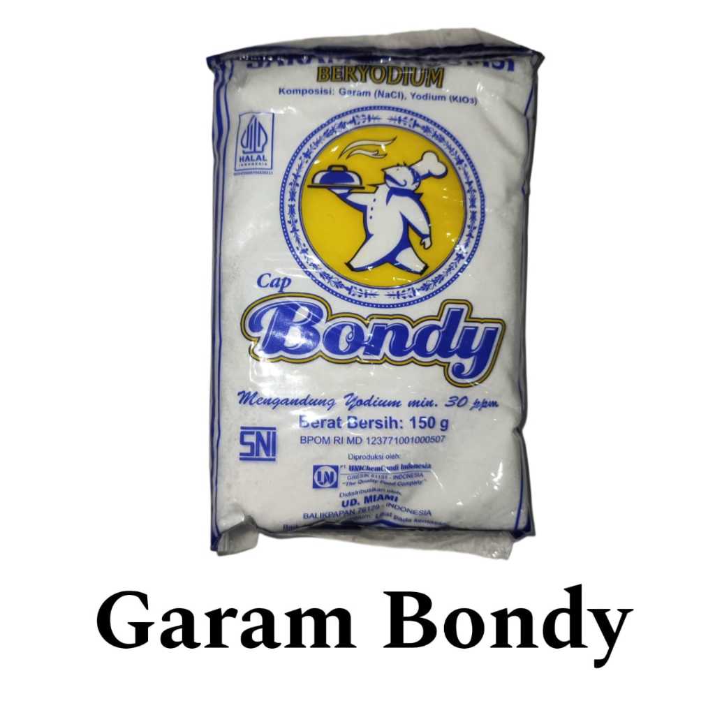

GARAM BERYODIUM MERK BONDY 1 bal isi 20 bks x 150gr