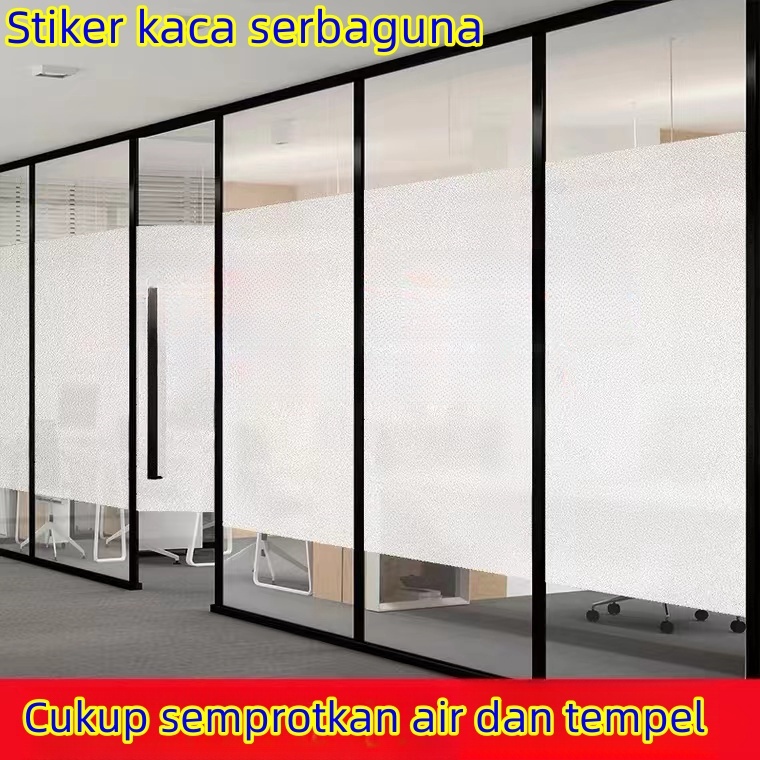 Stiker kaca jendela kantor rumah buram/stiker kaca sandblasted/stiker anti mengintip bebas lem