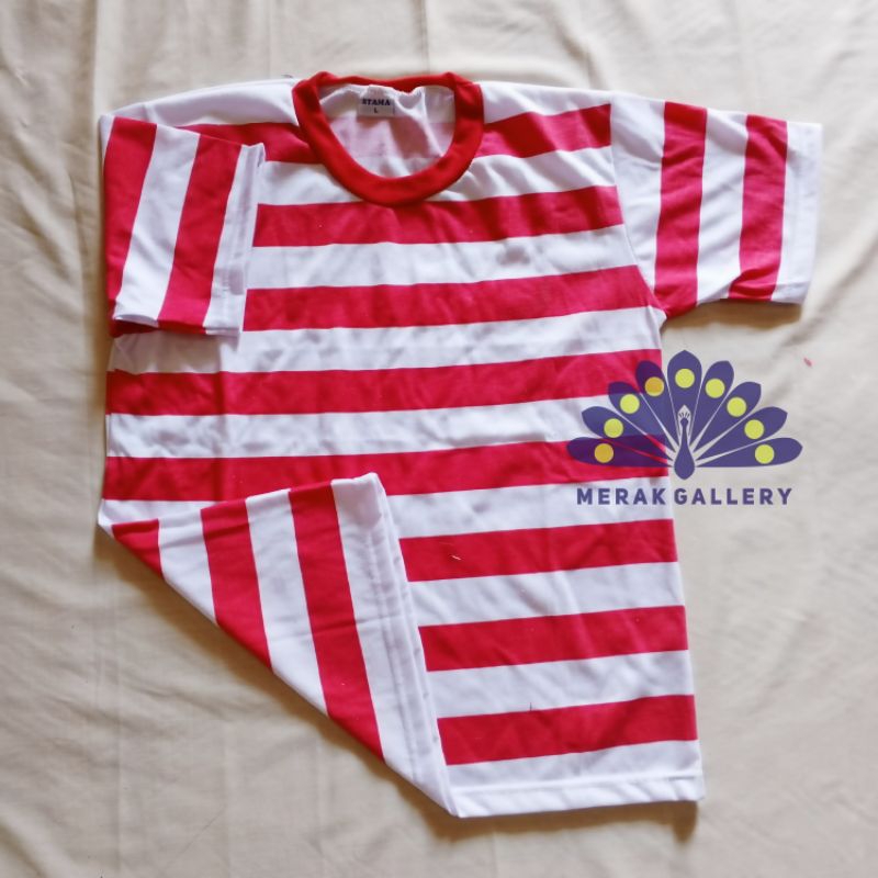 KAOS LURIK MERAH PUTIH / KAOS REOG / kaos lurik reog dewasa