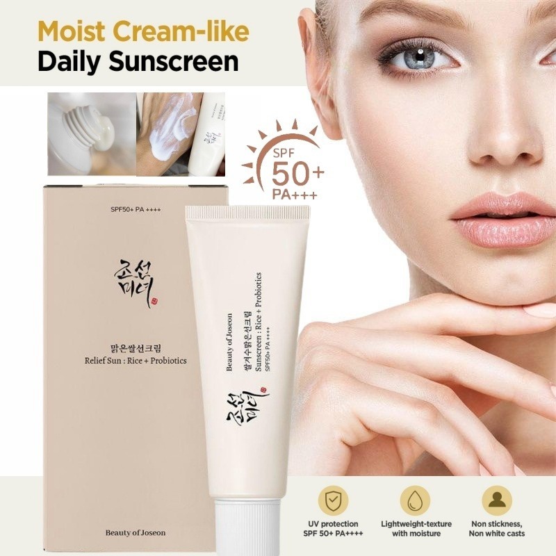 Beauty of Joseon Sunscreen /  Sunscreen Noncomedogenic/ PemutihWajah/Mencerahkan Kulit -Rice + Probi