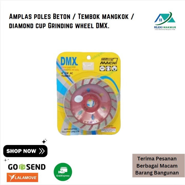 Amplas poles Beton / Tembok mangkok / diamond cup Grinding wheel DMX.