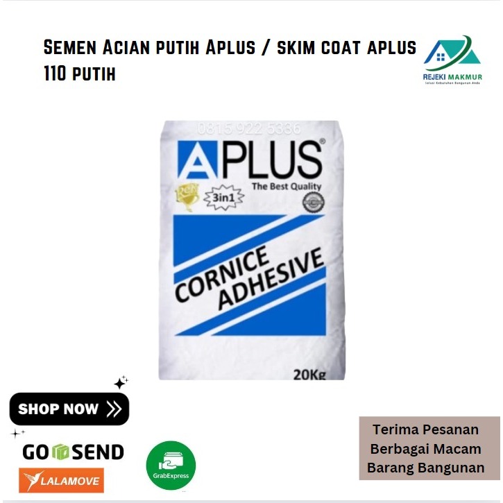 Semen Acian putih Aplus / skim coat aplus 110 putih