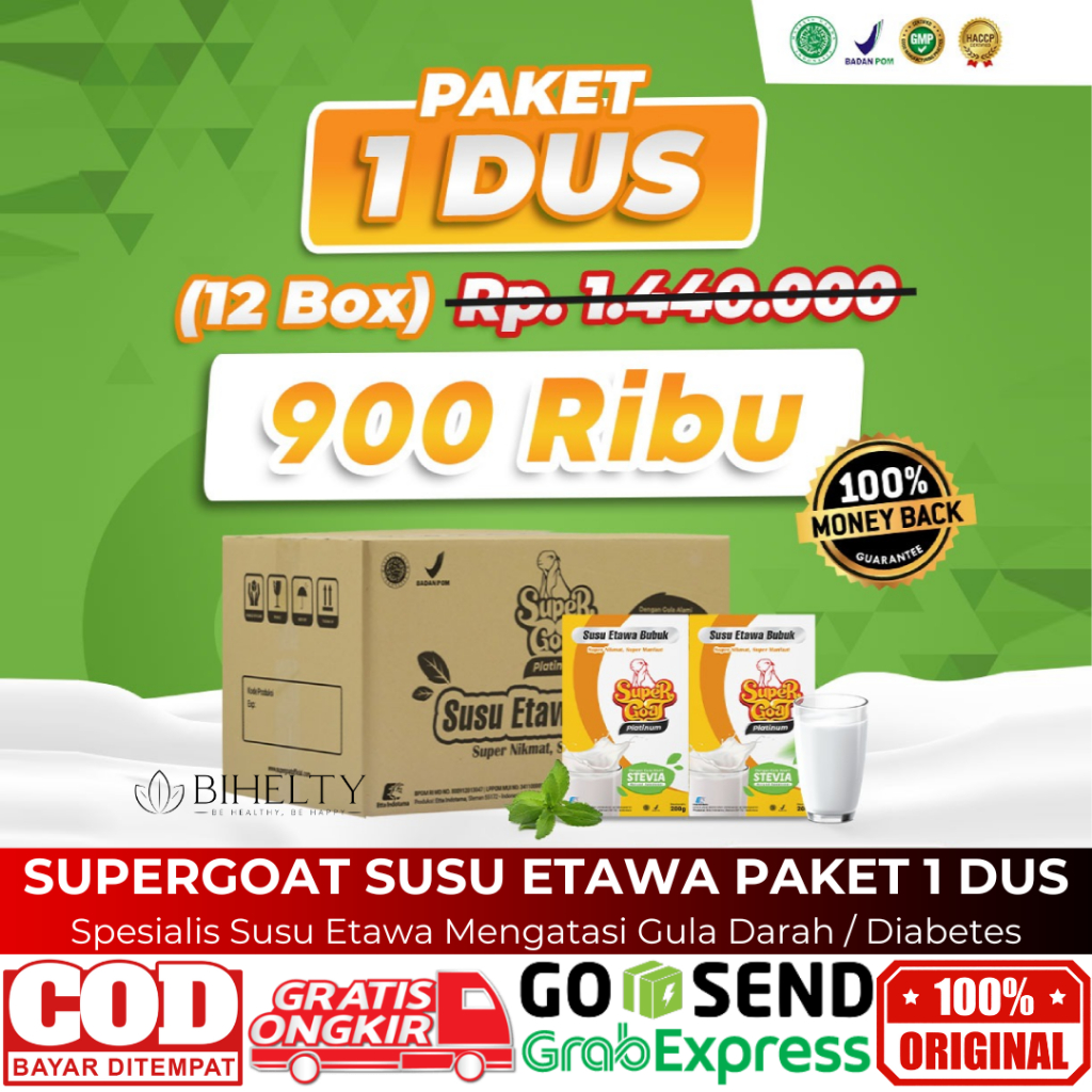 

SUPERGOAT Susu Etawa Spesialis Diabetes dan Gula Darah Stevia Super Goat Platinum Stevia Isi 12Box