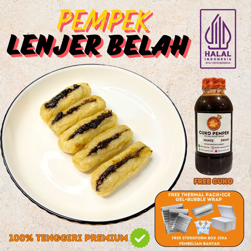 

[Halal] Pempek Cerewet atau Lenjer Belah isi Asli Palembang Tenggiri asli Empek empek mpek mpek