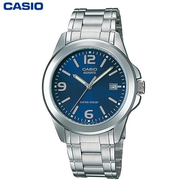 JAM TANGAN CASIO PRIA CASIO MTP-1215A-2A - MTP1215A SILVER BIRU CASIO ORIGINAL