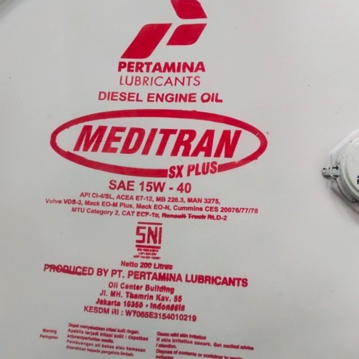 OLI DRUM MEDITRAN SX PLUS 209 Liter SAE 15W-40 Pertamina oli mesin diesel industri