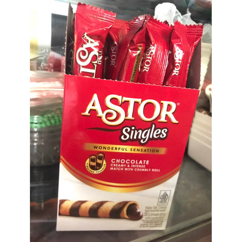 

Astor singles coklat box isi 20 @14 gr